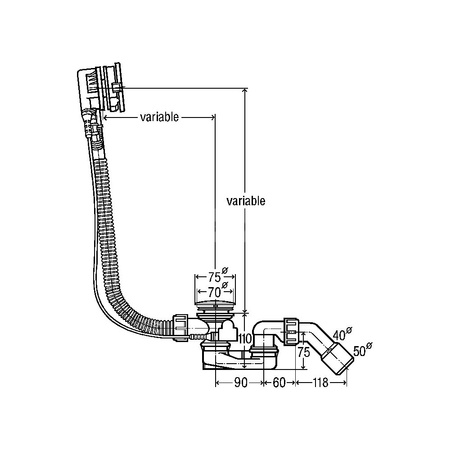 Simplex Trio-komplet odpływowo-przelewowy nr wzoru 6166.41