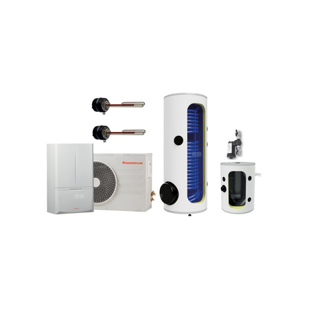 Pakiet - Pompa ciepła powietrze-woda split IMMERGAS MAGIS PRO 4 V2 4.6 kW 230 V + Zasobnik c.w.u. OKC 200 NTR/HP + Zasobnik buforowy NAD 50 V1