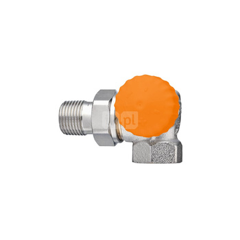 Automatyczny zawór termostatyczny z ogranicznikiem przepływu w technologii AFC, Eclipse DN 15, kąt.-nar. prawy