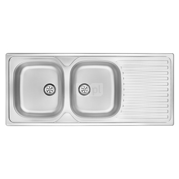 Deante Techno Zlewozmywak 2-komorowy z ociekaczem - dekor