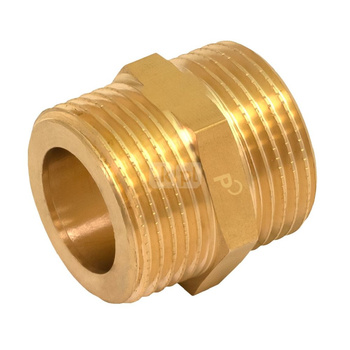 Nypel wzmocniony pod uszczelkę płaską PERFEXIM, mosiądz, 1/2'' (gz x gz)