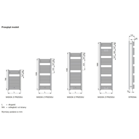 Grzejnik drabinkowy ZEHNDER Virando Bow, wym. 1226 x 148 mm, kolor czarny, moc 648W