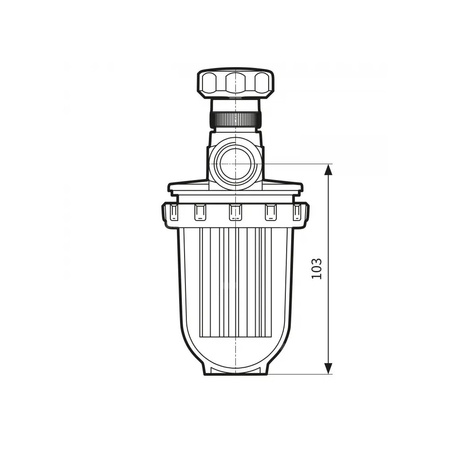 Filtr olejowy AFRISO V 1/2 - 500 Sijednorurowy fi 1/2''/1/2'' GW x GW, z wkładem plastikowym, maks. przepływ 390 l/h