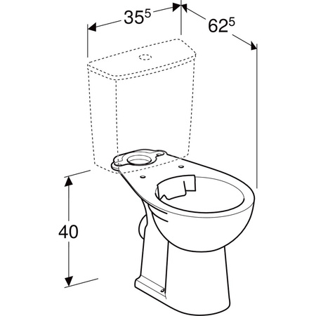 REKORD Miska ustępowa kompaktowa, odpływ poziomy, Rimfree (element zestawu - miska bez spłuczki)