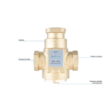Zawór bezpieczeństwa AFRISO ATV 333 mosiądz GW 1''