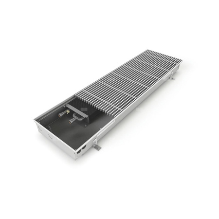 Grzejnik konwektorowy ZEHNDER Terraline, wym. 90 x 4200 mm, kolor aluminiowy naturalny, moc 912 W