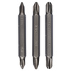 3-częściowy zestaw podwójnych końcówek wkręcających (PH, PH) PH1-PH1, PH2-PH2, PH3-PH3, 60 mm
