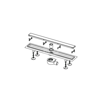 TECElinus - kompletne rynny proste z rusztem ozdobnym odwracalnym 2 w 1 - 700 mm