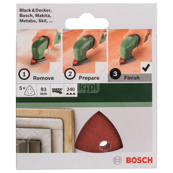 5-częściowy zestaw papierów ściernych do szlifierek delta K = 240