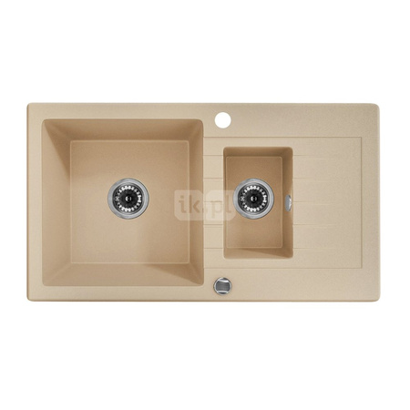 Deante Zorba Zlewozmywak 1,5-komorowy z ociekaczem - piaskowy