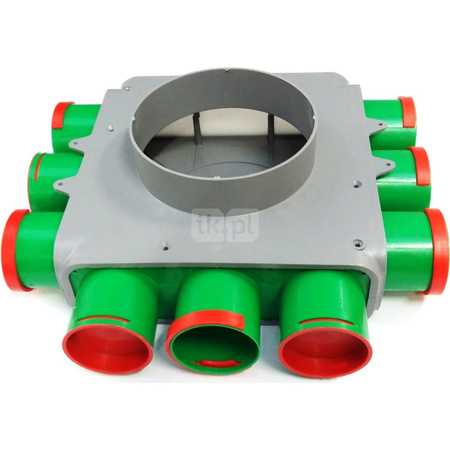 Rozdzielacz TopFlex DN 200/przyłącza 12 x DN75, 12 x pierścienie blokujące, bakteriobójczy, antystatyczny