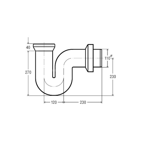 Syfon tworzywo sztuczne, nr wzoru 3741 DN: 100 wykonanie: biały