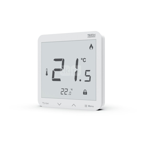 Bezprzewodowy regulator pokojowy bateryjny dopuszkowy biały, model R-8pb PLUS