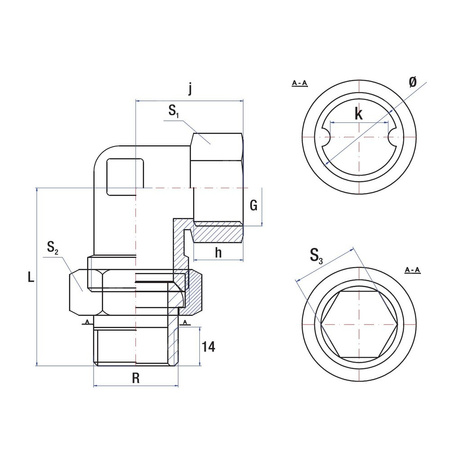 Śrubunek 90' RUMET mosiądz 1 1/2'' x 1 1/2'' (GW x GZ)