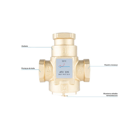 Zawór bezpieczeństwa AFRISO ATV 335 mosiądz GW 1''