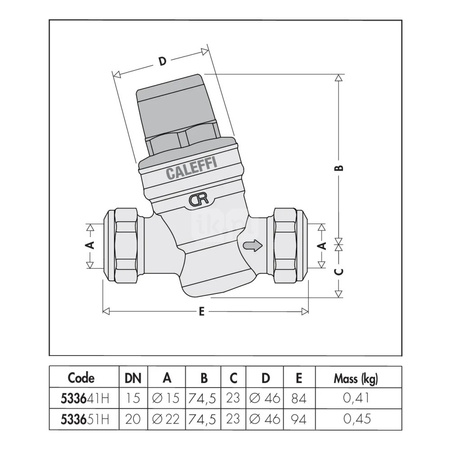 Regulator ciśnienia ze złączkami zaciskowymi – wersja skośna O 22 praca w wysokiej temperaturze