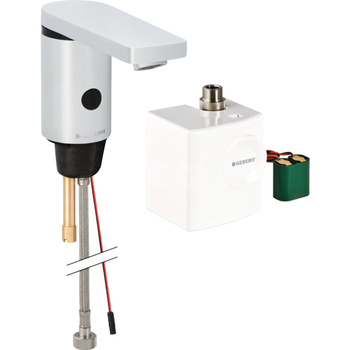 Bateria elektroniczna GEBERIT Typ 186 bez mieszacza, kolor chrom (błyszczący), zasilanie generatorowe