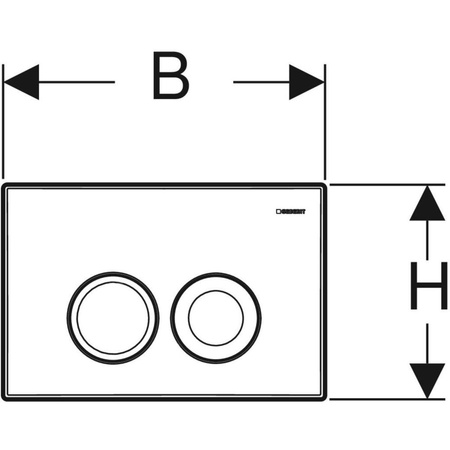 Przycisk uruchamiający Geberit Delta25, przedni, biały-alpin