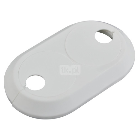 Rozeta podwójna FERRO do rury 18 mm, mosiądz, kolor: biały