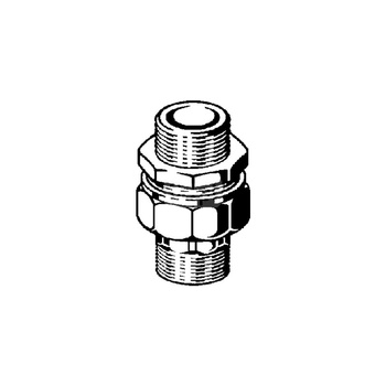 Dwuzłączka, uszczelnienie stożkowe VIEGA 3344 trzyczęśc., brąz / brąz, 1/2'' (gw x gz)