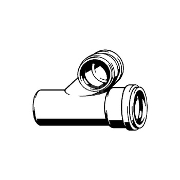 Odgałęzienie przeznaczenie: montaż szeregowy WC, tworzywo sztuczne, nr wzoru 8092 DN1: 100 DN2: 90 DN3: 100