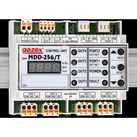 Moduł sterujący MDD-256/T max 224 det max 21 urząd dod 2x RS485, 4 wyj styk 2 wyj alar 12V