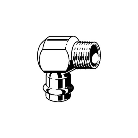 Złącze przejściowe Prestabo 90' VIEGA 1114.1 Jednoczęściowy, stal (Ocynk galwaniczny/elektrolityczny) / stal (ocynk), 18 mm, 1/2'' (mz x gz)