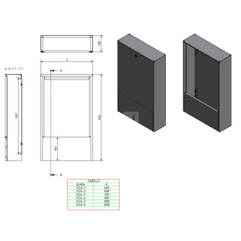 Szafka natynkowa, stalowa, biała 665mm x 130mm x 1100mm