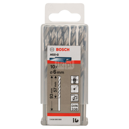 WIERTŁO STAND.HSS-G ŚR.6,0X57X93MM 10SZ