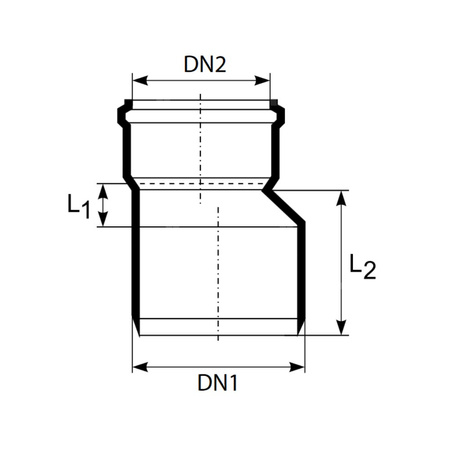 Złącze MAGNAPLAST KG 2000 KGR redukcja, PP-md (zielony), DN 160 x DN 110 (ww x wz), do kanalizacji