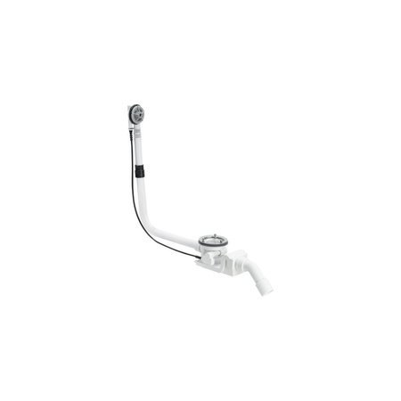 Rotaplex-komplet odpływowo-przelewowy jednostka funkcyjna wyposażenie, Syfon, łuk odpływowy 45 st., nr wzoru 6142.32 DN: 40/50 długość cięgna Bowdena: 725 L: 150–400 H: 180–430 wanna z odpływem pośrodku do wanien z otworem odpływowym fi 90