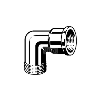 Kolano 90' VIEGA 1613 Jednoczęściowy, mosiądz / mosiądz, 3/8'' (gw x gz)