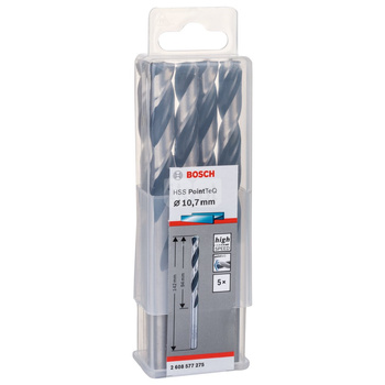 WIERT. HSS POINTTEQ  10.7MM 5PC