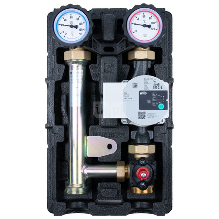 Grupa pompowa AFRISO PrimoTherm K 180-2 DN25 WP 3-WM GZ x GW 1 1/2'' x 1'', z zaworem mieszającym, z izolacją, z pompą obiegową