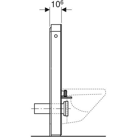 Moduł sanitarny do WC wiszącego GEBERIT Monolith, 1010 mm x 480 mm x 106 mm, regulacja wysokości, front: lava, bok: czarny