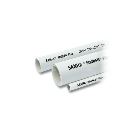 Rura PE-RT I/AL/PEHD-Xc SANHA MultiFit Flex 63 mm x 4.5 mm kolor biały - sztanga 5 m wielowarstwowa gładka