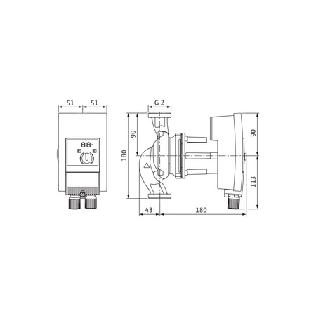 Pompa obiegowa WILO Yonos MAXO-Z 30/0,5-7 PN10 1x230 V 50/60 Hz, PN 10/10bar