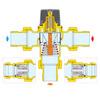 Regulowany termostatyczny zawór mieszający do systemów scentralizowanych. Korpus wykonany ze stopu odpornego na wypłukiwanie cyn