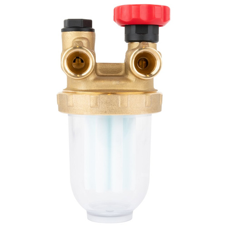 Filtr olejowy AFRISO Z500Sidwururowy fi 3/8''/3/8'' GW x GZ, z wkładem plastikowym, maks. przepływ 200 l/h