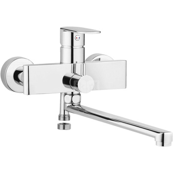 Deante Alpinia Bateria umywalkowa ścienna z wydłużoną wylewką i podłączeniem na wąż