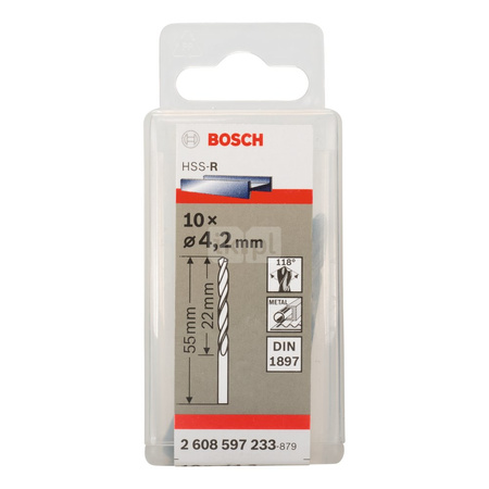 Wiertła do blach HSS-R, DIN 1897 4,2x55 10 szt.