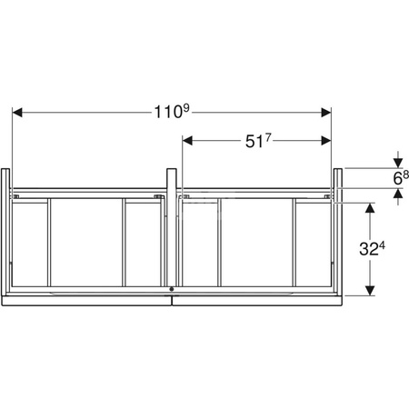 Szafka iCon pod umywalkę podwójną, z czterema szufladami 118,4 cm x 61,5 cm x 47,6 cm, szary piaskowy / lakierowany, wysoki połysk, szary piaskowy / matowy