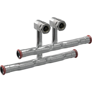 Zestaw trójników przyłączeniowych Geberit Mapress C-Stahl d22-15, ze śrubunkami przyłączeniowymi