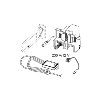 Mechanizm spłukujący elektroniczny do WC TECE planus 12 V, przycisk elektryczny montowany na poręczy - wersja przewodowa