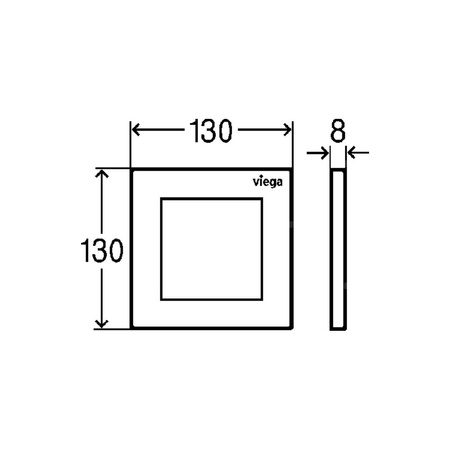 Przycisk do pisuarów na wystawę Prevista Visign for Style 21 nr wzoru 8611.29 płytka maskująca: tworzywo szt. szlach. matowy klawisz: tworzywo szt. szlach. matowy