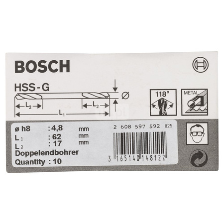 Wiertła dwustronne 4,8x62 10 szt.