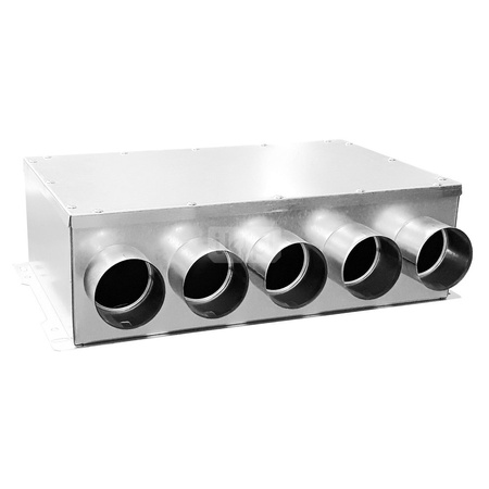 Rozdzielacz TopFlex Metal przelotowy jednorzędowy z izolacją wewnętrzną DN125/przyłącza 5 x DN75