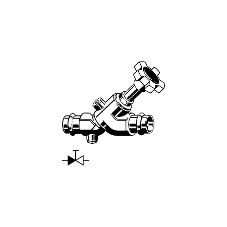 Zawór zam. skośny z zaworem zw 22 brąz / błyszczący