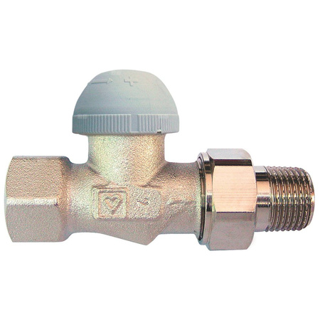 Zawór grzejnikowy termostatyczny HERZ TS-98-V prosty z nastawą wstępną, połączenie 3/8'' (niklowanie)