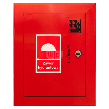 Dwa zawory hydrantowe typ ZH-52 wraz z obudową. Obudowa 520 wnękowa. Znak B, zamek OTS, kolor RAL3000